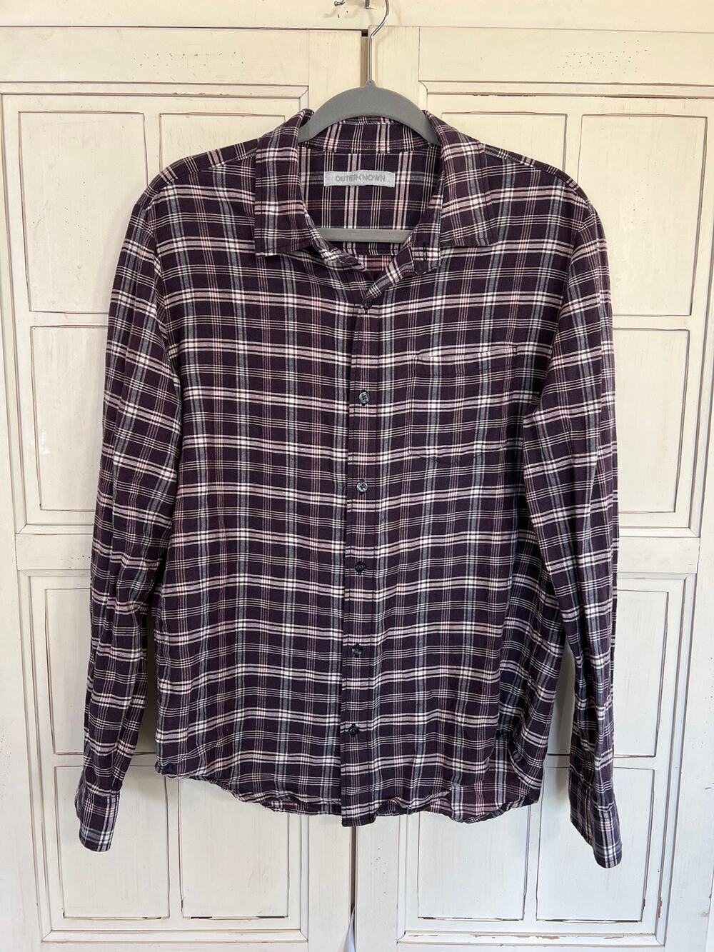 Outerknown mens size medium plaid button down shirt
